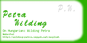 petra wilding business card